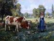 unknow artist Cow and Woman china oil painting image